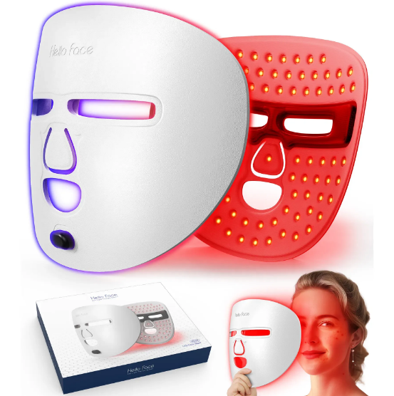 LED Face Mask Facial Care Tool, Red Light Therapy Mask For Face For Skincare At Home Travel